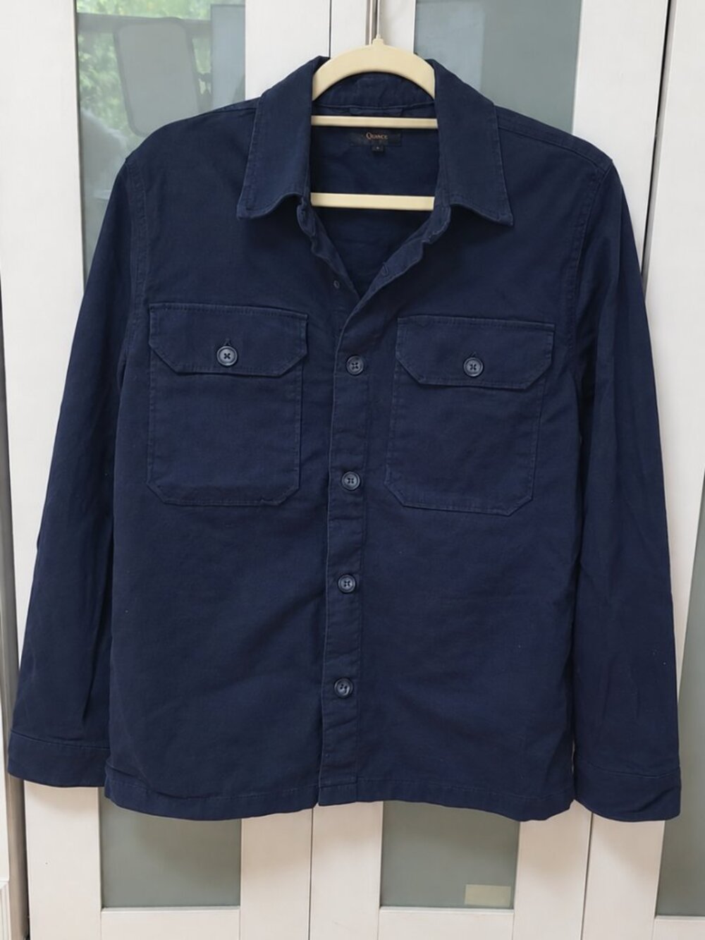 Quince Men's Double-Brushed Stretch Overshirt Jacket SM (Navy)